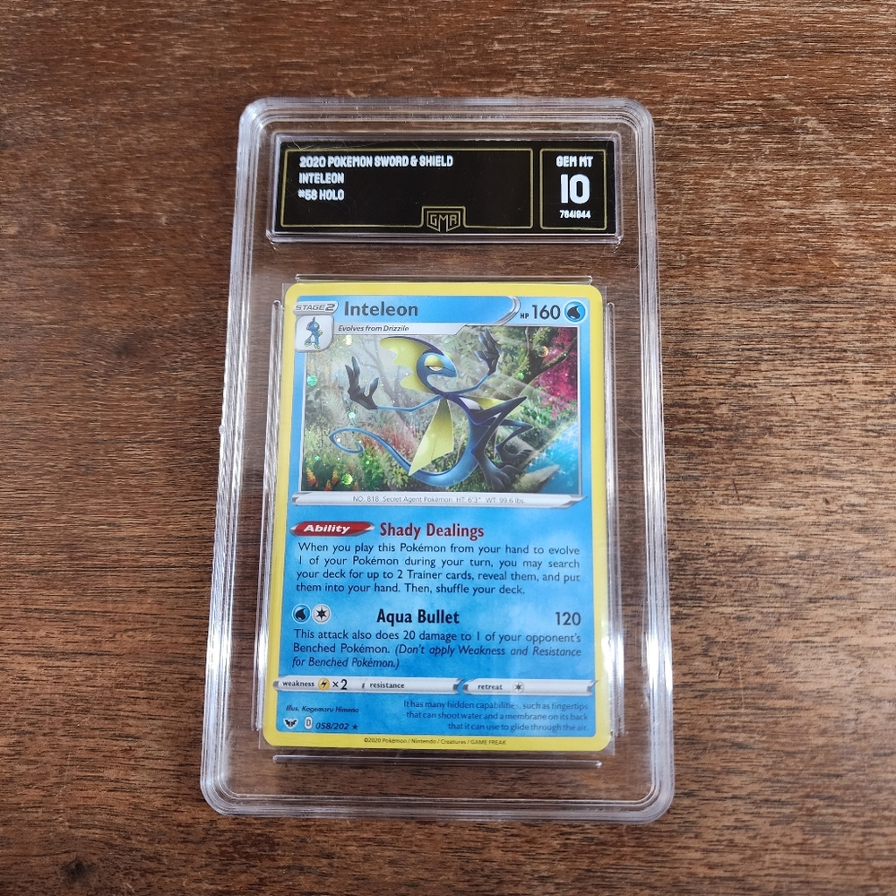 2020 Pokemon Inteleon 058/202 Sword & Shield Holo GMA 10 Gem Mt